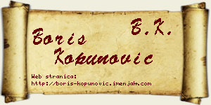Boris Kopunović vizit kartica